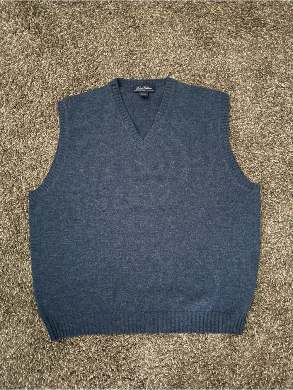 Brooks Brothers Men's V-Neck Sweater Vest - Navy Heather